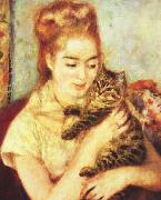 Pierre Renoir Woman with a Cat USA oil painting artist